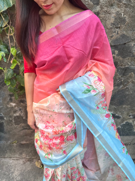 Mixed Fabric saree