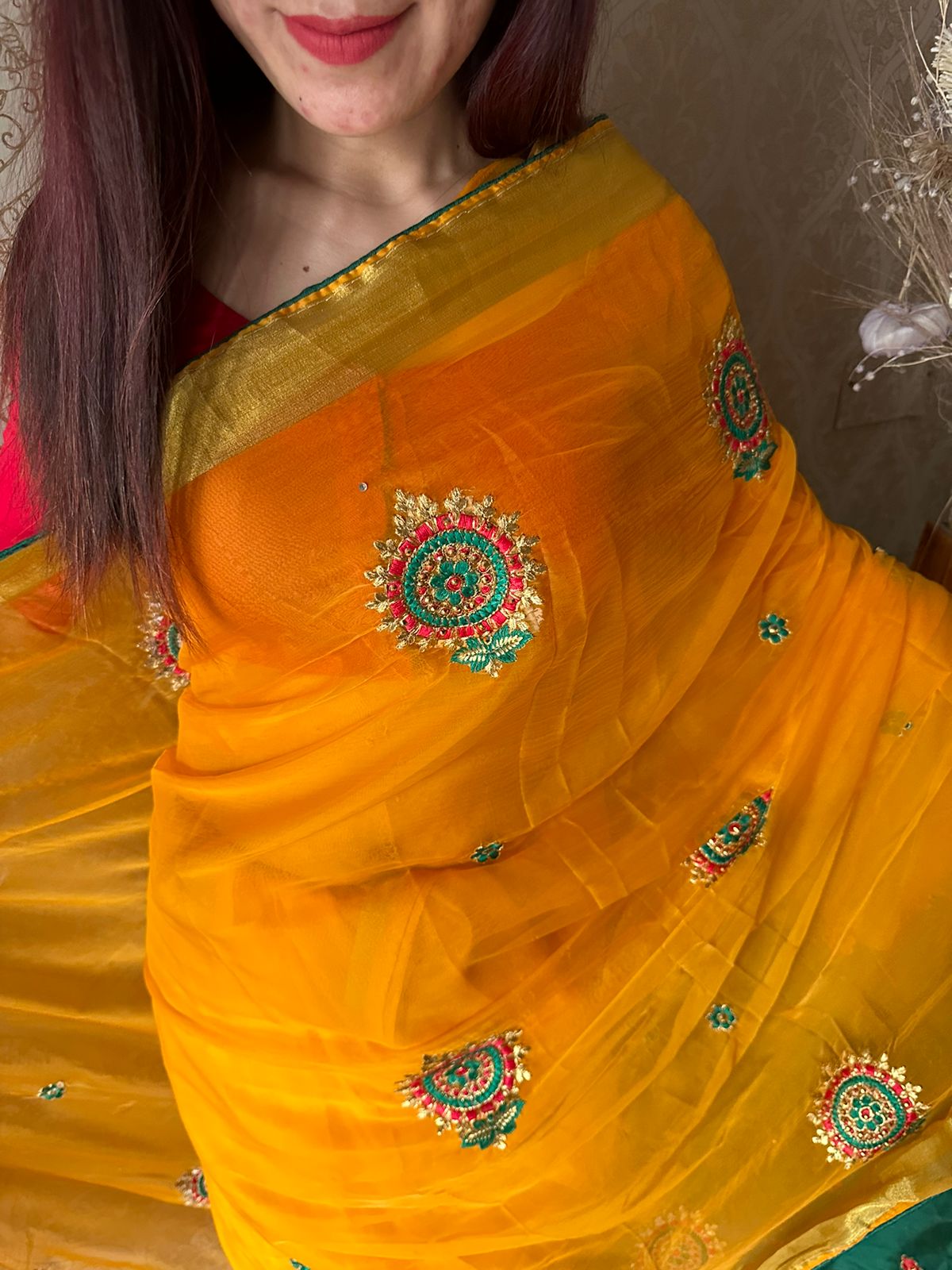 Mixed Fabric Saree