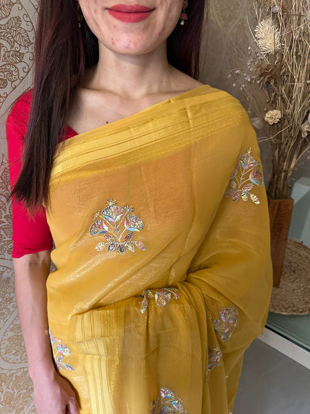 Mixed Fabric Saree